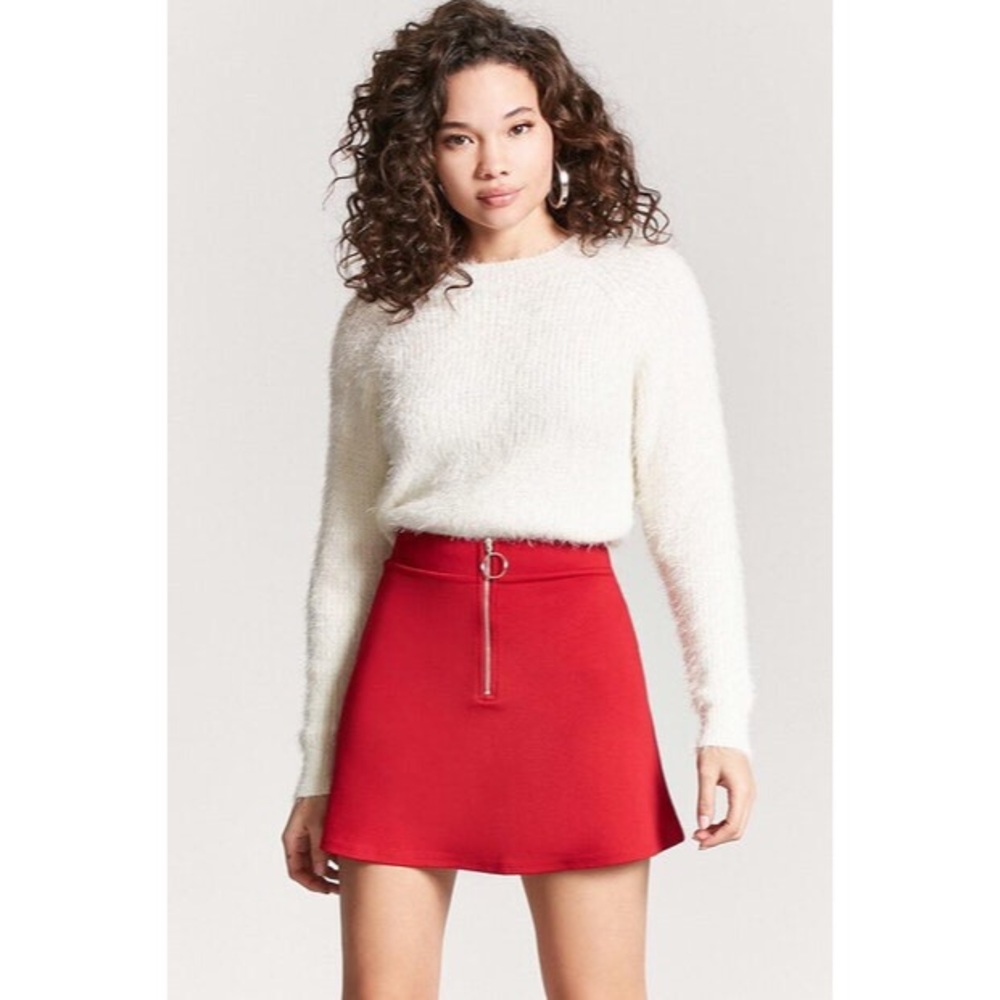 Forever 21 Pull Ring Zipper Skirt